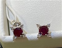 Pendientes Floriddia Gioielli Mujer in Oro blanco Rubino 0.60 Ct 55056 ORECCHINI RUBINI E BRILLANTI - 55056 ORECCHINI RUBINI E BRILLANTI
